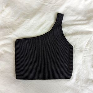 Aritzia Babaton One Shoulder Sculpt Knit Crop Top
